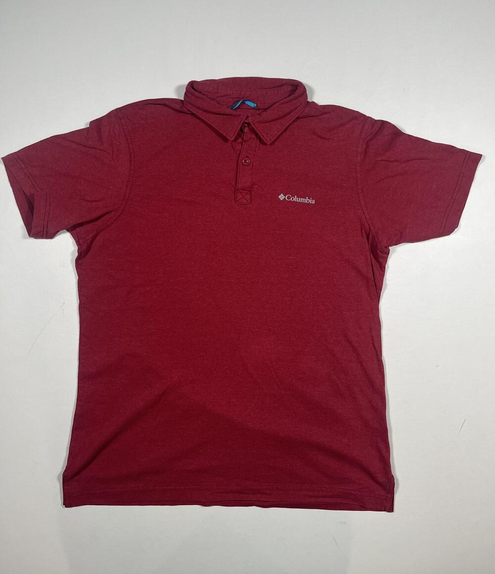 Columbia Polo Shirt Mens Medium Red Omni-Wick Performance Hiking Outdoor Casual